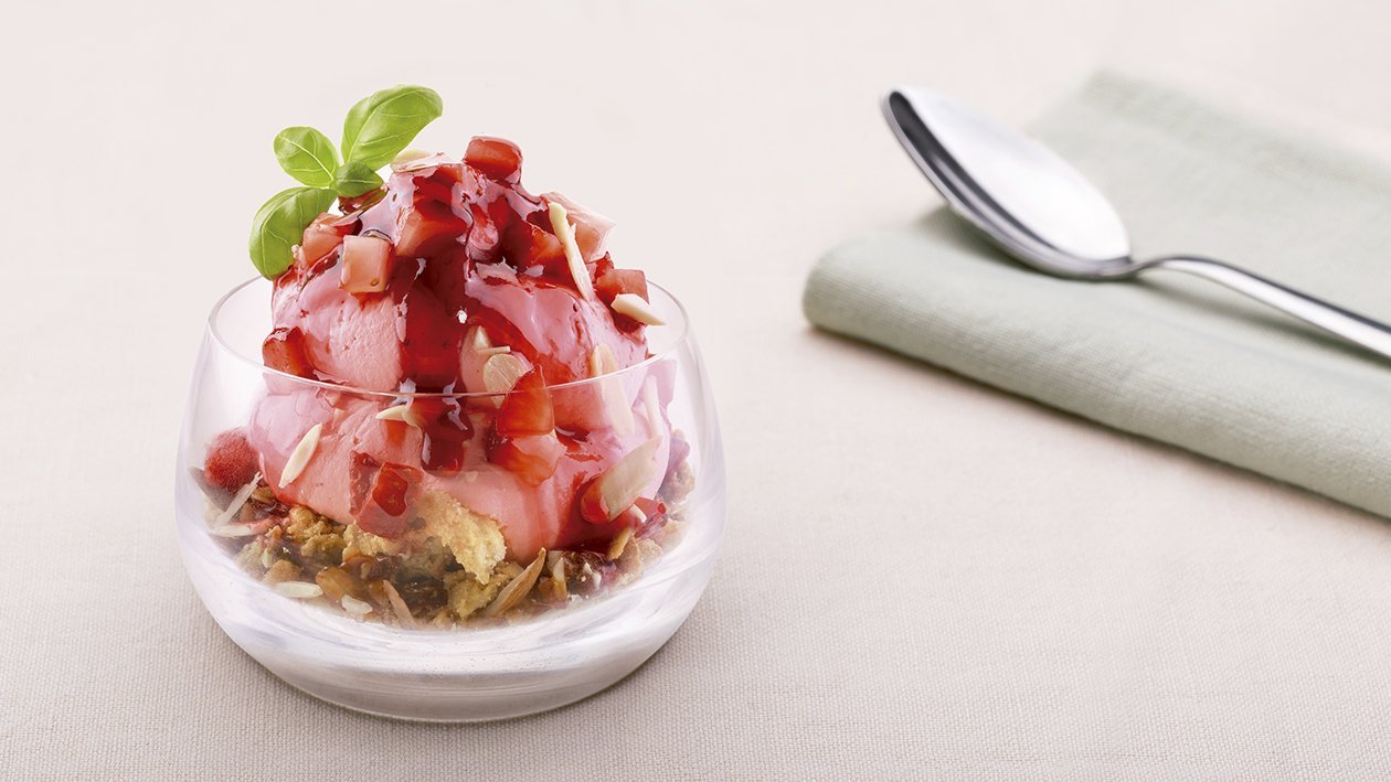 Cheesecake con fresas con muesli de avena y fresas Cheesecake con fresas con muesli de avena y fresas