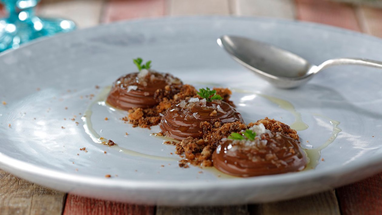 Crema de chocolate, galletas y aceite de oliva Crema de chocolate, galletas y aceite de oliva