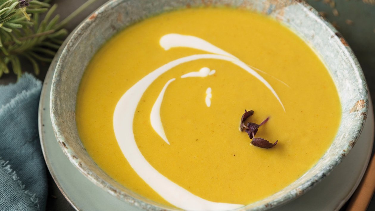 Crema de puerro y manzana verde al curry Crema de puerro y manzana verde al curry