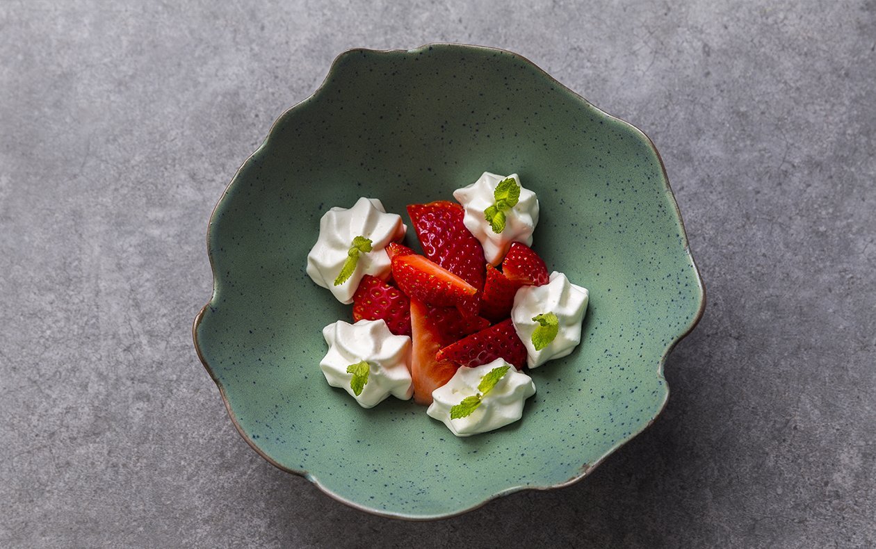 Fresas con nata de coco Fresas con nata de coco
