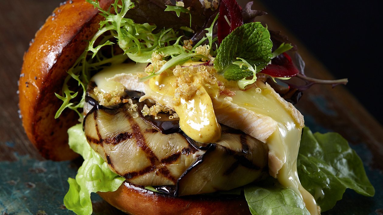 Hamburguesa de berenjena Hamburguesa de berenjena