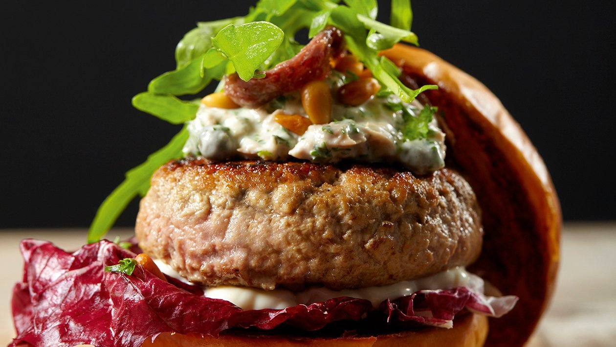Hamburguesa de Vitel Toné Hamburguesa de Vitel Toné