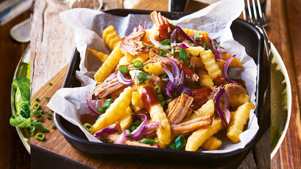 Pulled pork loaded fries Pulled pork loaded fries