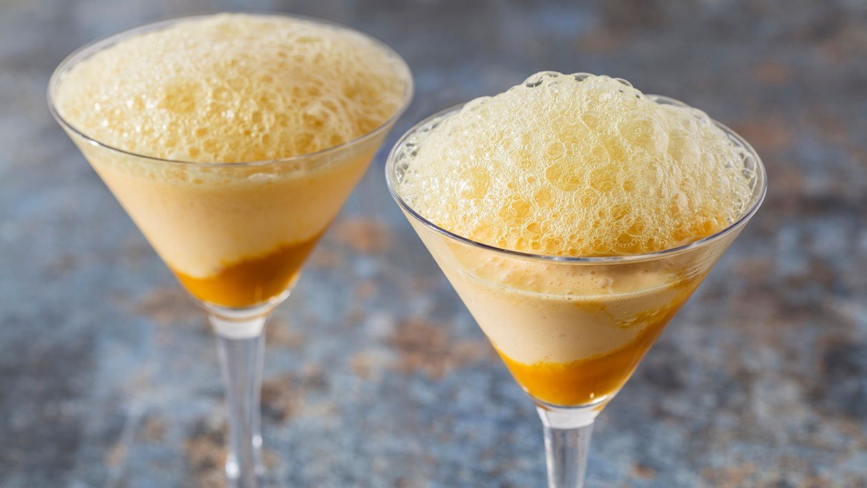 Sorbete de jengibre y manzana con espuma de menta Sorbete de jengibre y manzana con espuma de menta