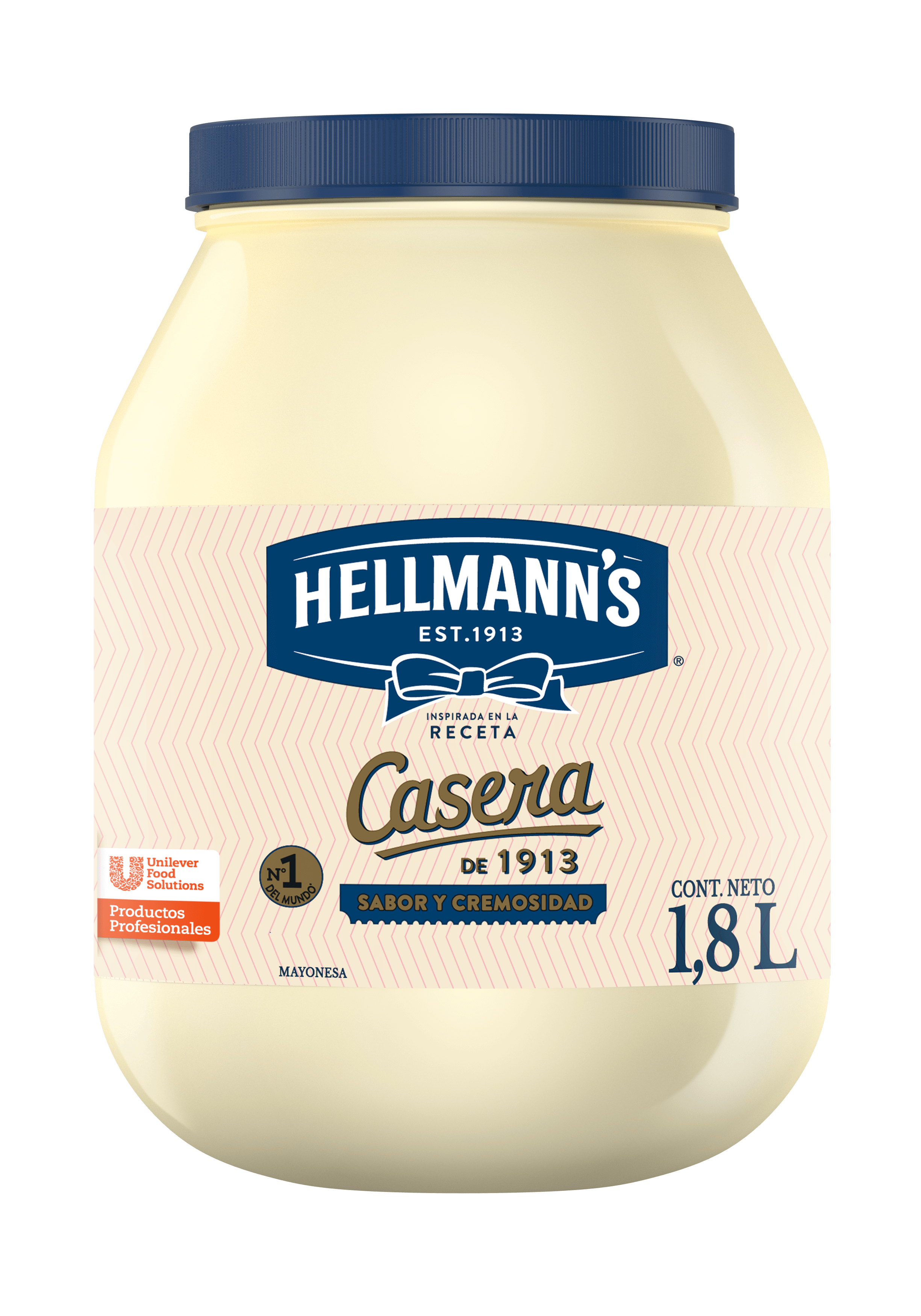 Hellmann's® Mayonesa Casera 1.8 L - Hellmann's Casera sabor balanceado, consistencia cremosa(+76% de aceite) e ingredientes naturales que resaltan el sabor autentico de tus platillo