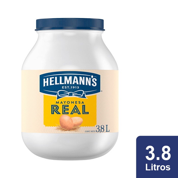 Hellmann's® Mayonesa Real 3.8 L - Hellmann's® sabor irresistible con huevos de campo y aceites de origen natural. Hellmann's® Mayonesa Real 3.8 L - Hellmann's® sabor irresistible con huevos de campo y aceites de origen natural.