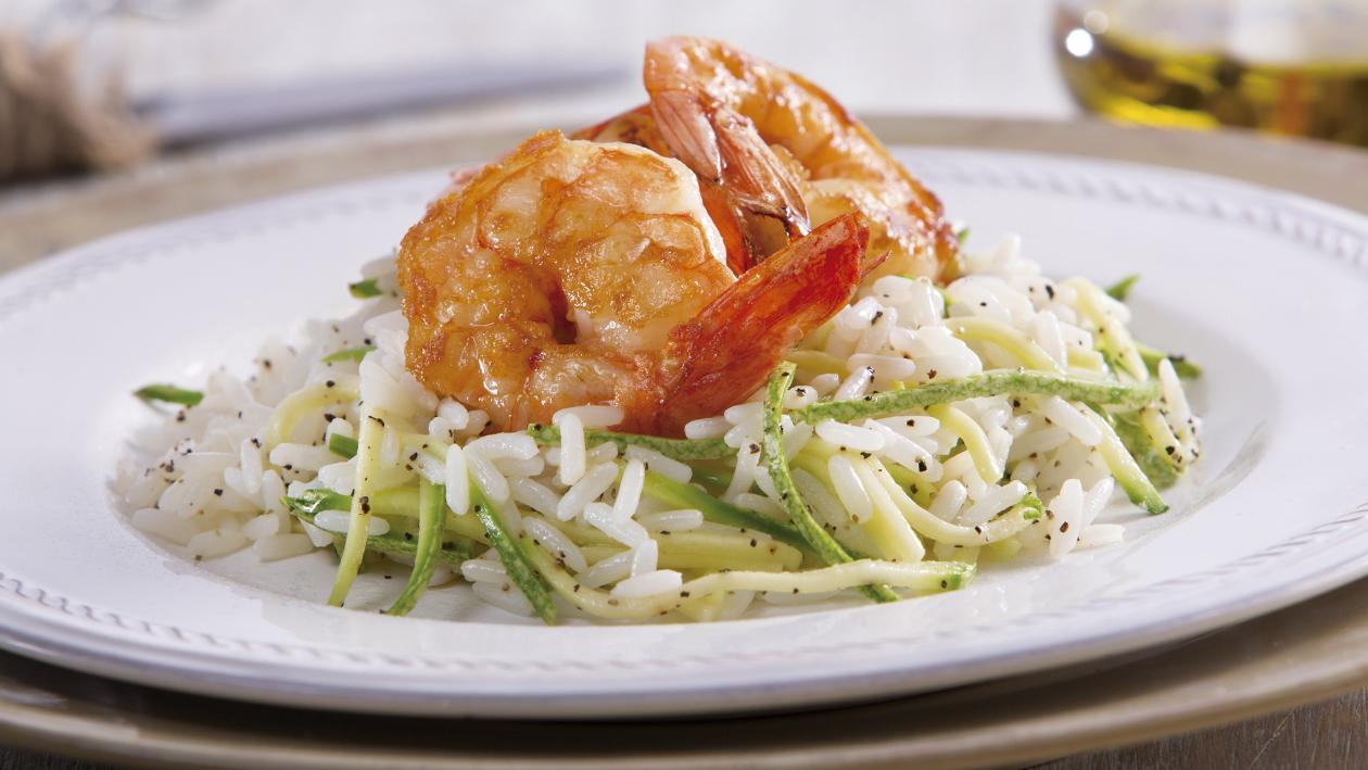 Arroz con Calabacita y Camarones Arroz con Calabacita y Camarones