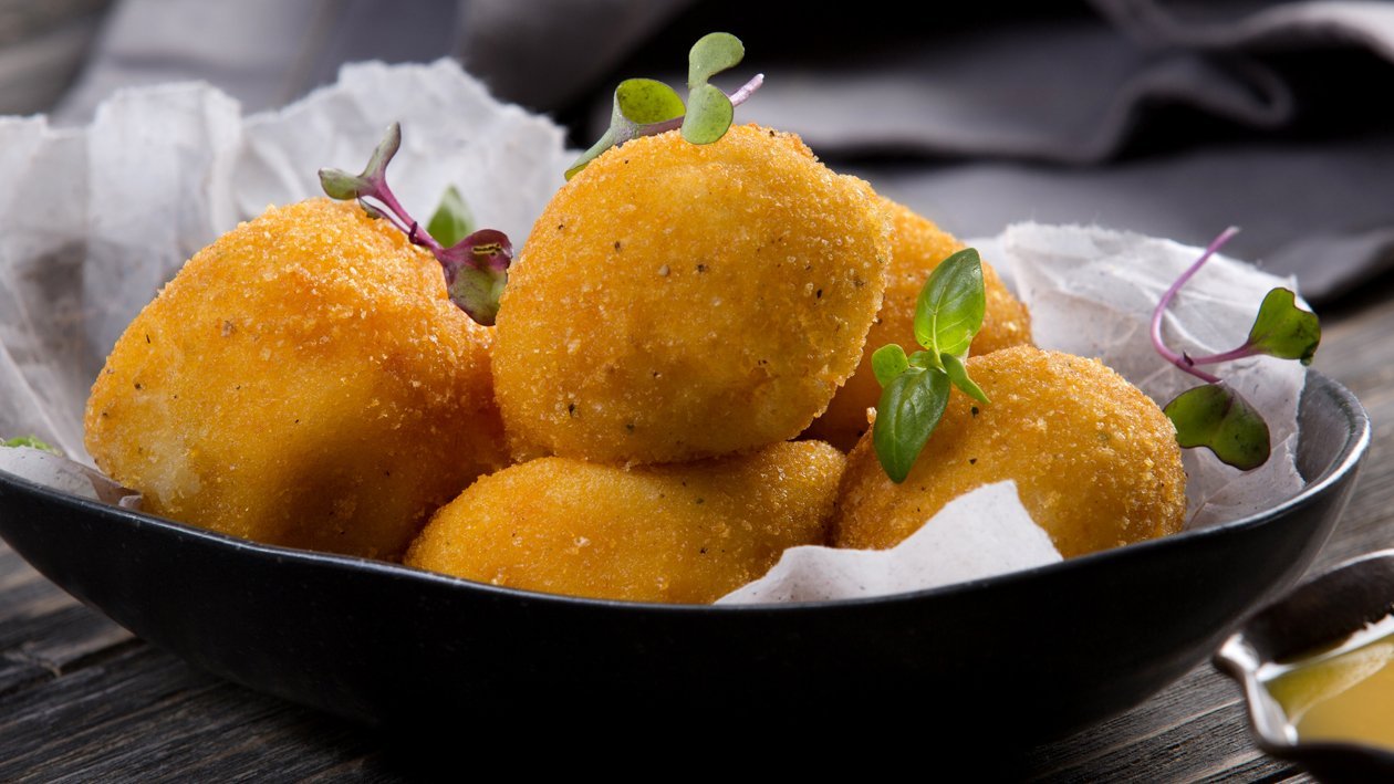 Croquetas de papa rellenas de calabacita Croquetas de papa rellenas de calabacita