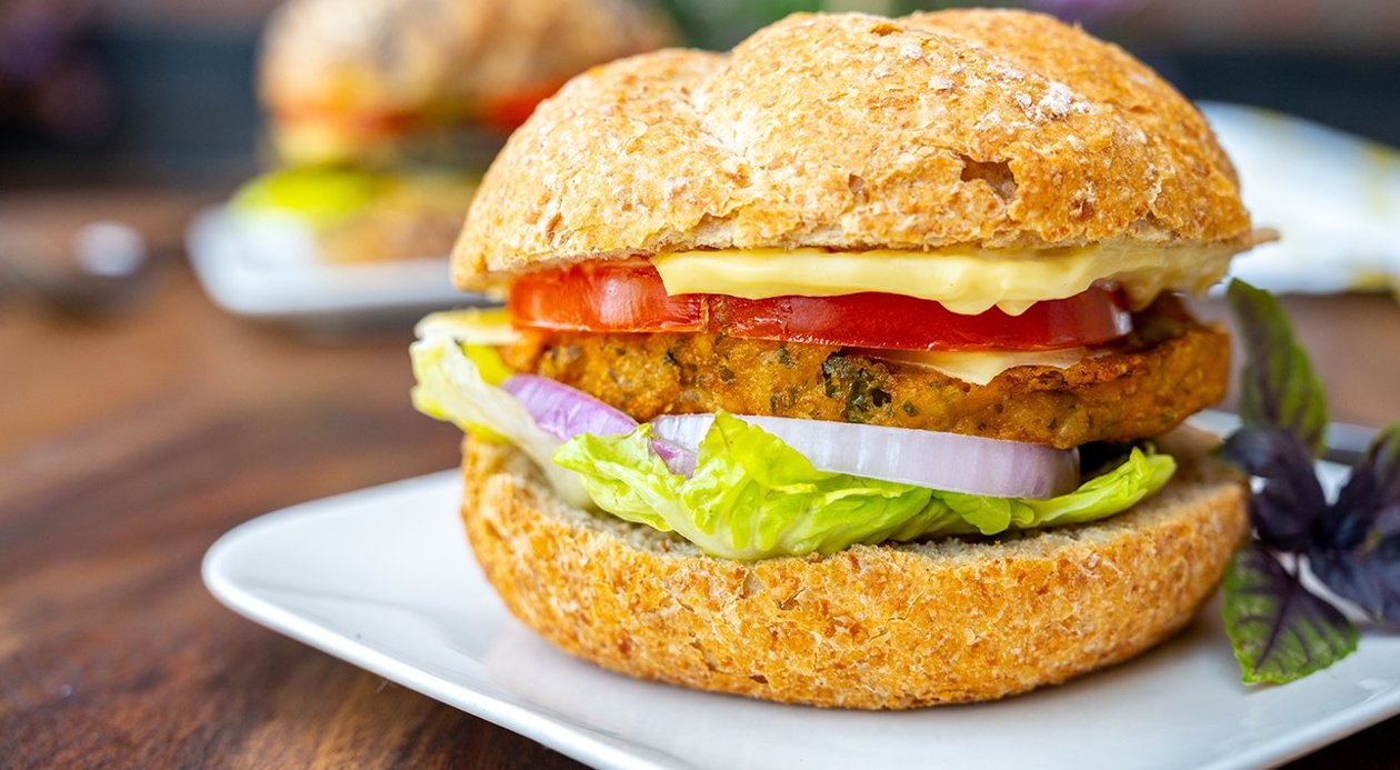 Hamburguesa vegetariania Hamburguesa vegetariania