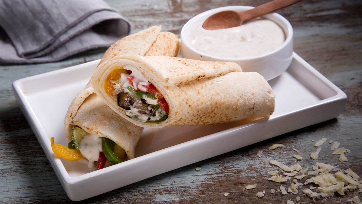 Pita-roll de Vegetales Salteados Pita-roll de Vegetales Salteados
