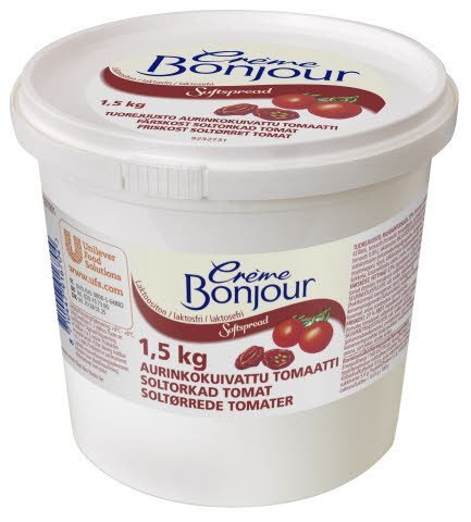 Crème Bonjour Aurinkokuivattu Tomaatti Laktoositon tuorejuusto 1,5 kg - Crème Bonjour Aurinkokuivattu Tomaatti Laktoositon tuorejuusto 1,5 kg -