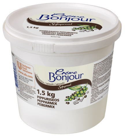Crème Bonjour Pippuriseos Laktoositon tuorejuusto 1,5 kg - Crème Bonjour Pippuriseos Laktoositon tuorejuusto 1,5 kg -