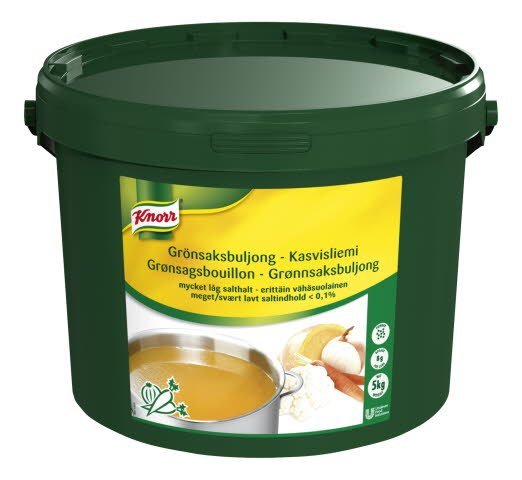 Knorr Kasvisliemi, erittäin vähäsuolainen 5kg/625L - Knorr Kasvisliemi, erittäin vähäsuolainen 5kg/625L -
