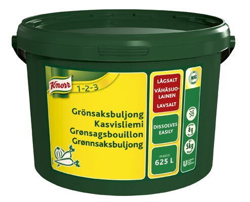 KNORR Kasvisliemi, vähäsuolainen 5kg/625L - KNORR Kasvisliemi, vähäsuolainen 5kg/625L -