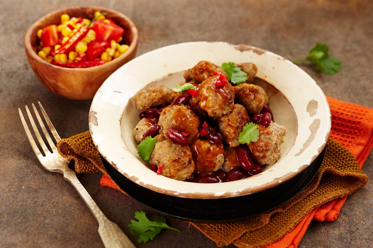 Lihapullat chili con carnen tapaan, Meksiko_Kylmävalmistus – Resepti Lihapullat chili con carnen tapaan, Meksiko_Kylmävalmistus – Resepti