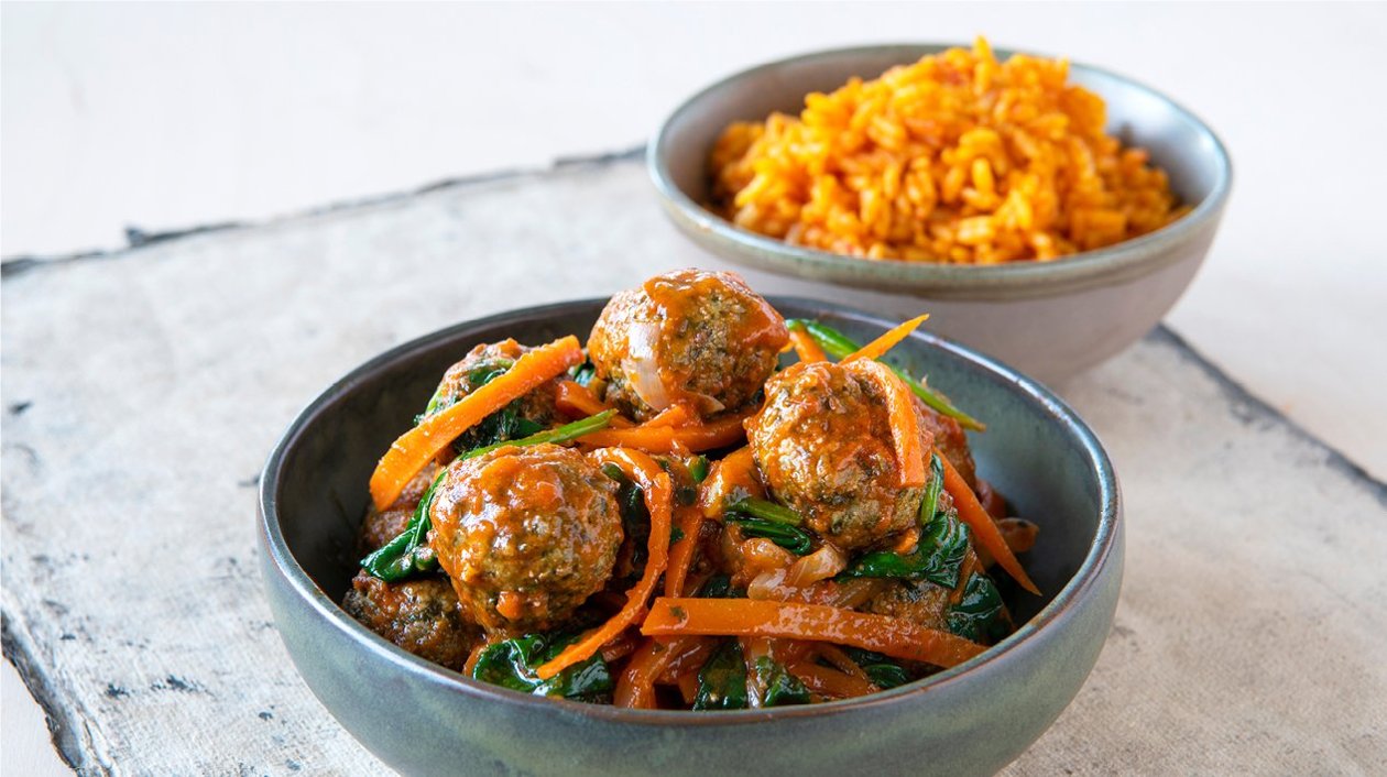 Boulettes de hachis à la perse, riz tomaté – Recette Boulettes de hachis à la perse, riz tomaté – Recette
