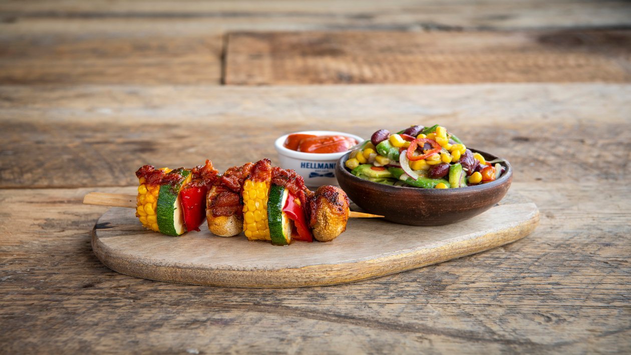 Brochette de maïs Mexicaine et une mélange de légumes piquant – Recette Brochette de maïs Mexicaine et une mélange de légumes piquant – Recette