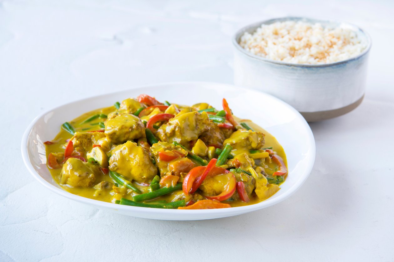 Chef Traiteur Poulet Chinois Au Curry Coco Legumes Et Riz