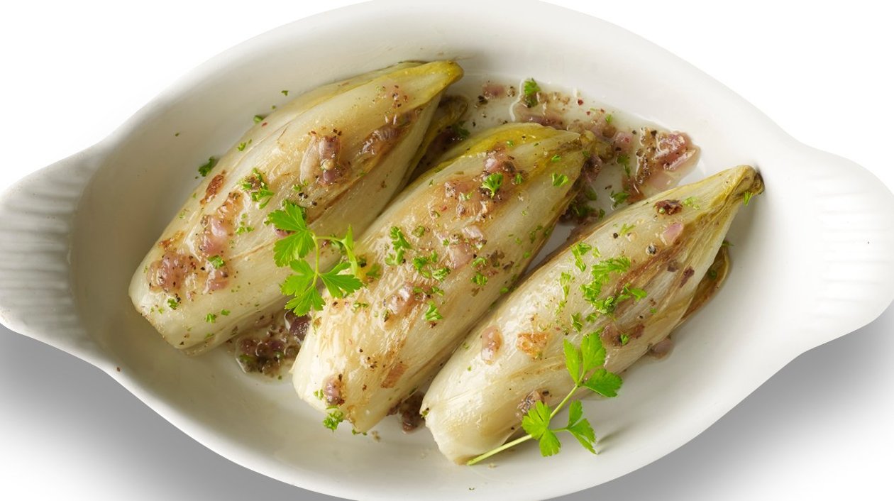 Chicons braisés au thym, au miel et au persil – Recette Chicons braisés au thym, au miel et au persil – Recette