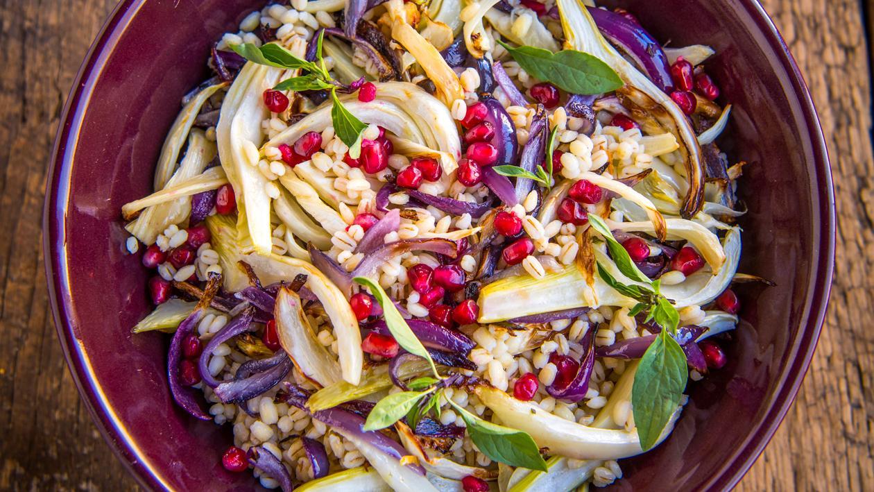 Salade d’orge perlé, fenouil et grenade – Recette Salade d’orge perlé, fenouil et grenade – Recette