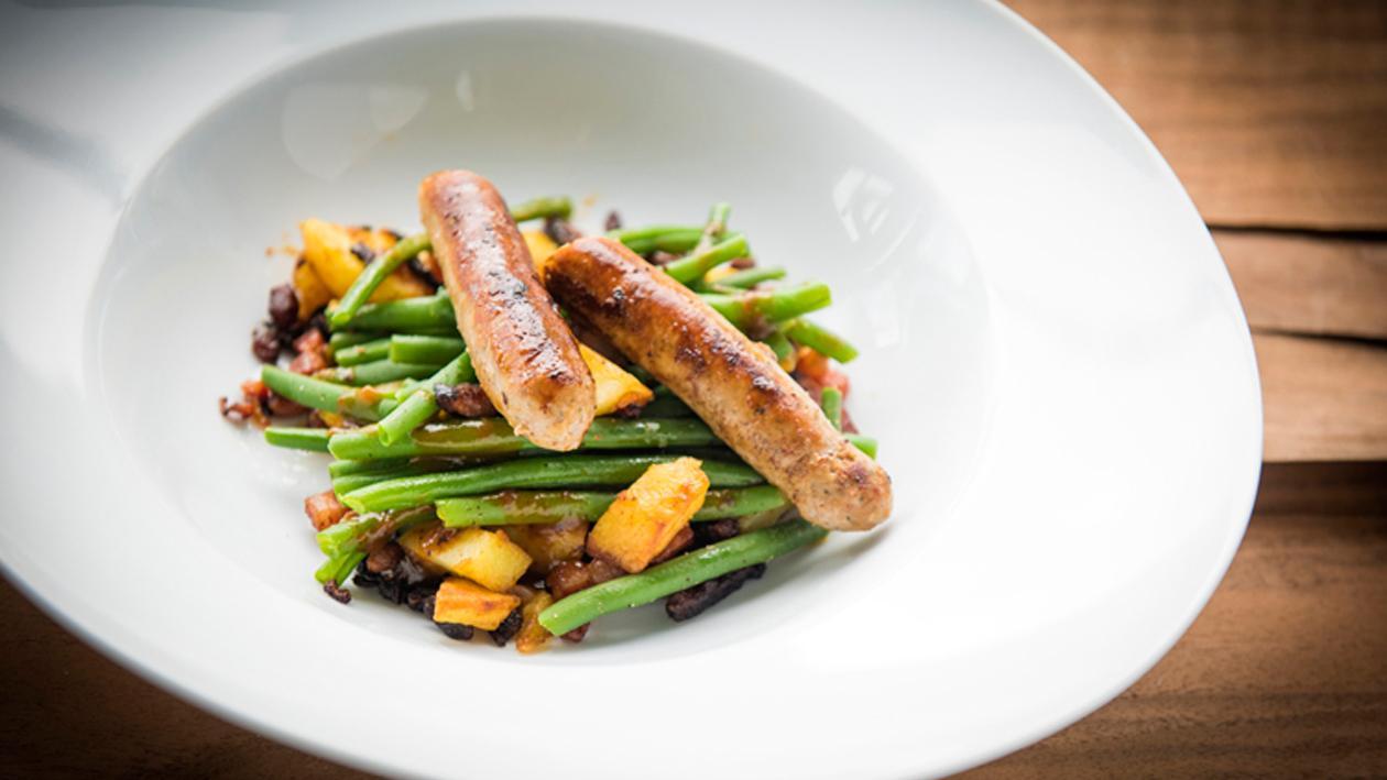 Salade liégeoise aux chipolatas, au lard et aux haricots verts – Recette Salade liégeoise aux chipolatas, au lard et aux haricots verts – Recette