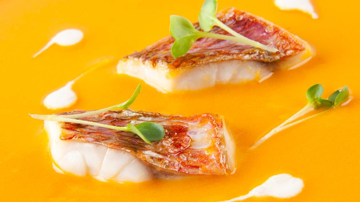 Soupe de potiron avec rouget et crème de marrons – Recette Soupe de potiron avec rouget et crème de marrons – Recette