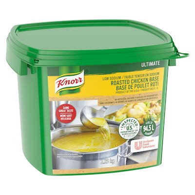 Base de poulet Knorr® Ultimate à faible teneur en sodium et sans gluten, 2 x 2,25 kg -