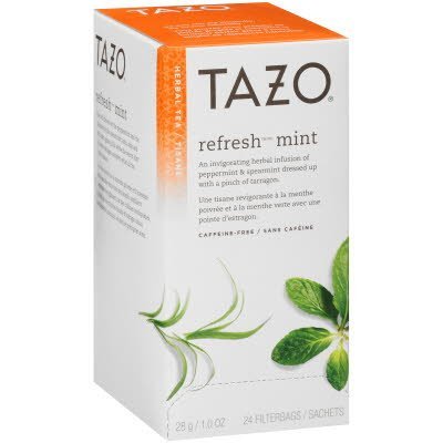 Tazo Tisane à la menthe Refresh Mint, 24 sachets, ensemble de 6 -