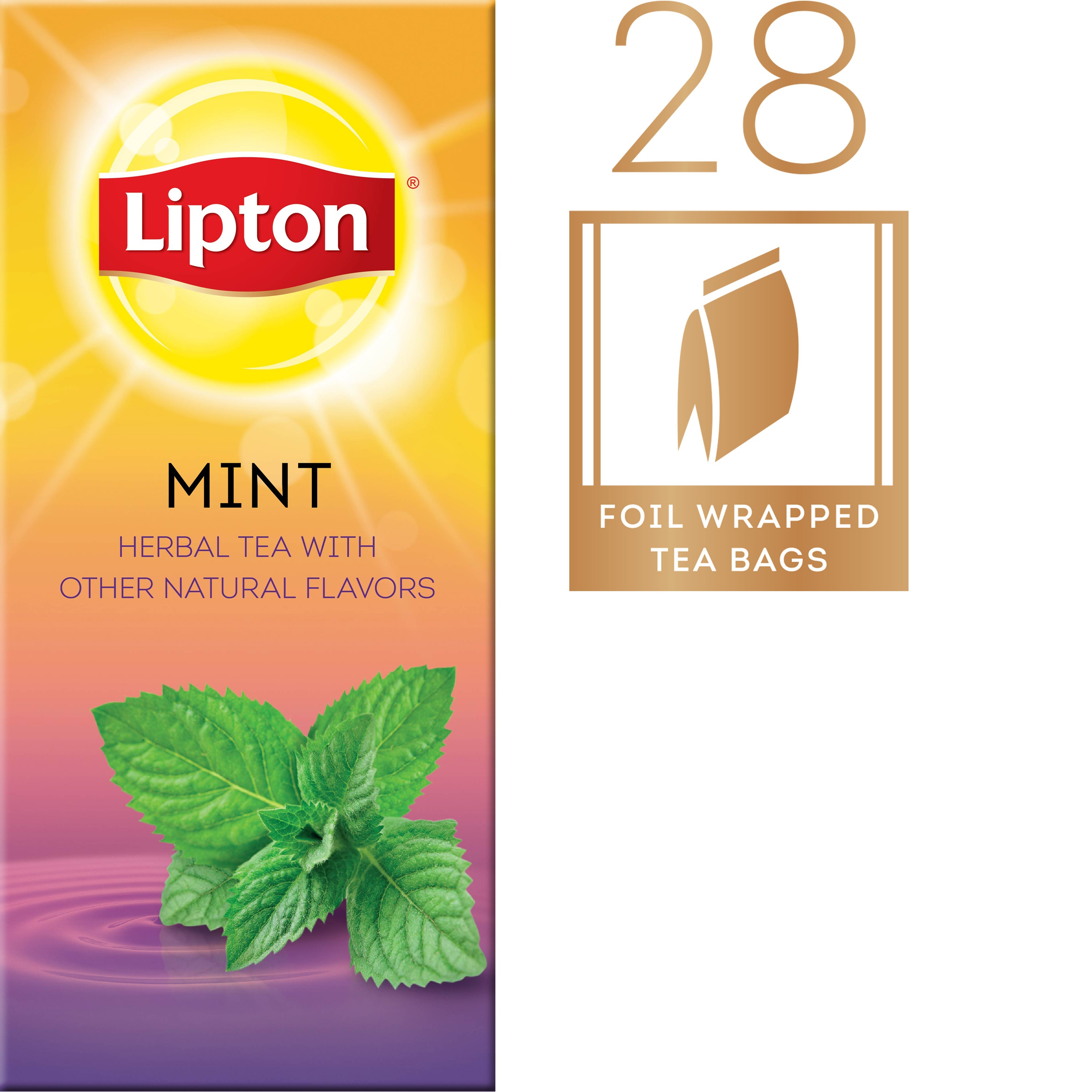 Lipton® Hot Tea Bags Enveloped Mint pack of 6, 28 count -
