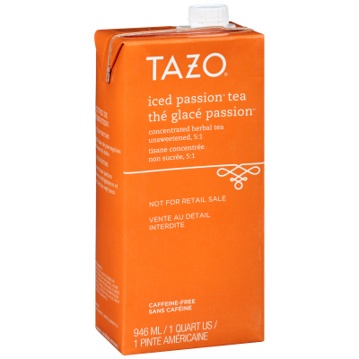 Tazo® Concentré de thé glacé 1:1 Passion, boîte de 946 ml, ensemble de 6 -