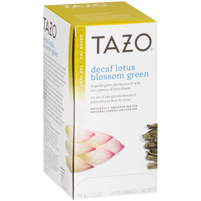Tazo Thé vert décaféiné à la fleur de lotus Lotus Blossom, 24 sachets, ensemble de 6 -