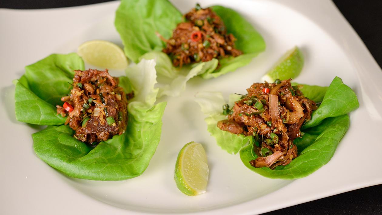Jackfruit Larb in Lettuce Cups – recette Jackfruit Larb in Lettuce Cups – recette