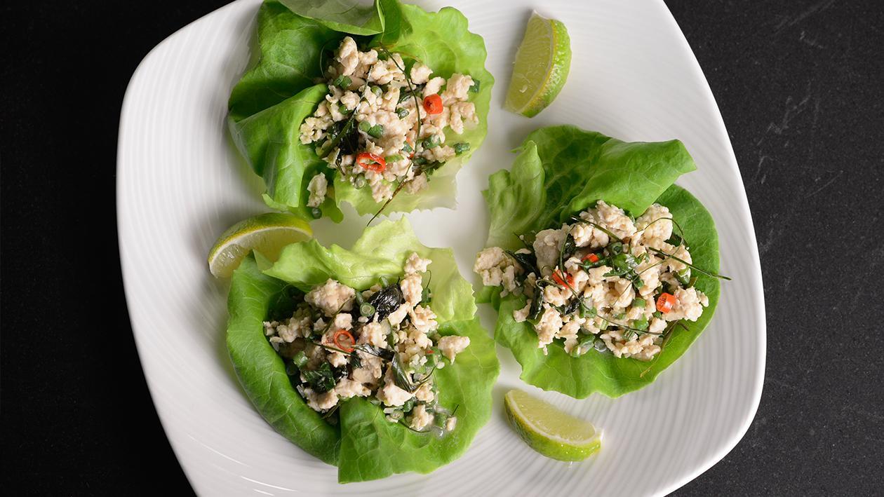 Poulet Haché en Coupes de Laitue – recette Poulet Haché en Coupes de Laitue – recette