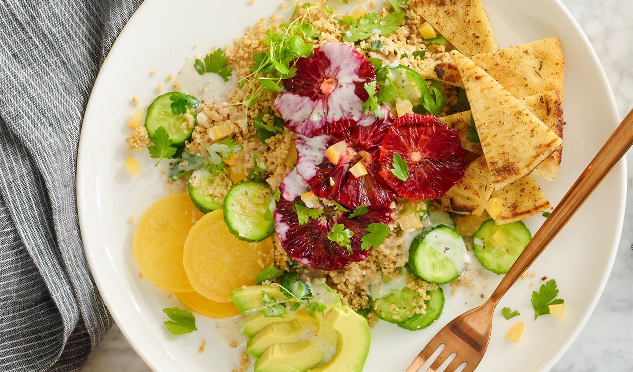 Salade de couscous à l'orange sanguine grillée – recette Salade de couscous à l'orange sanguine grillée – recette