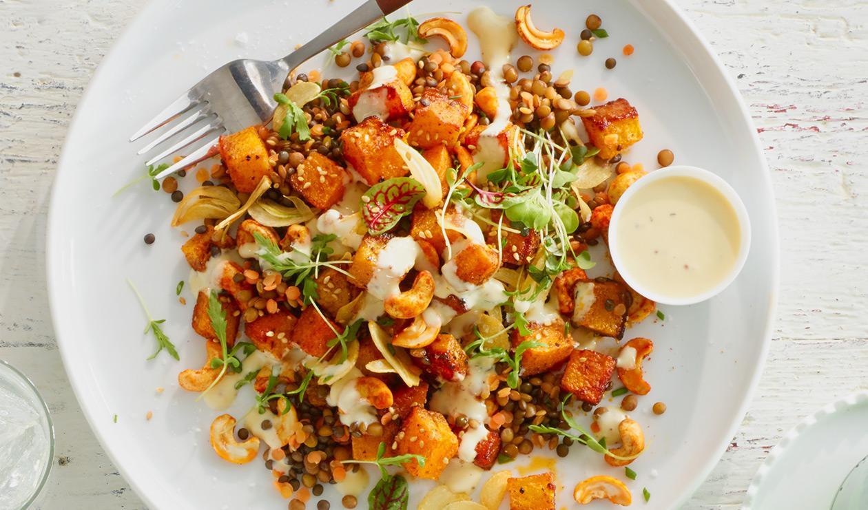 Salade Epicee Aux Lentilles Et Courge Butternut Recette