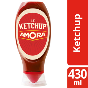 Amora Ketchup flacon souple 430 ml - Le ketchup Amora, aux tomates mûries en plein champ, issues de l'agriculture durable