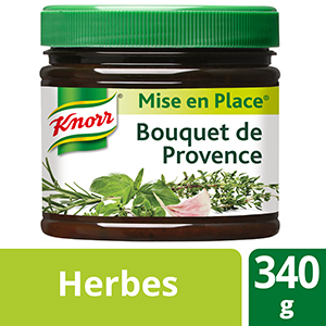 Knorr Mise en place Bouquet de Provence 340g - Les Mise en Place Knorr sont conçues avec des produits de qualité, qui restituent tout le bouquet aromatique des herbes fraiches.