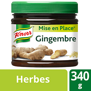 Knorr Mise en place Gingembre 340g - Les Mise en Place Knorr sont conçues avec des produits de qualité, qui restituent tout le bouquet aromatique des herbes fraiches.