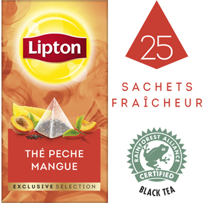 Lipton Exclusive Selection Thé Pêche et Mangue 25 sachets pyramides -