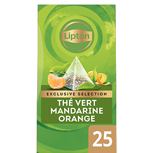 Lipton Exclusive Selection Thé vert Mandarine Orange 25 sachets Pyramides -