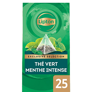 Lipton Exclusive Selection Thé Vert Menthe Intense 25 Sachets Pyramide -
