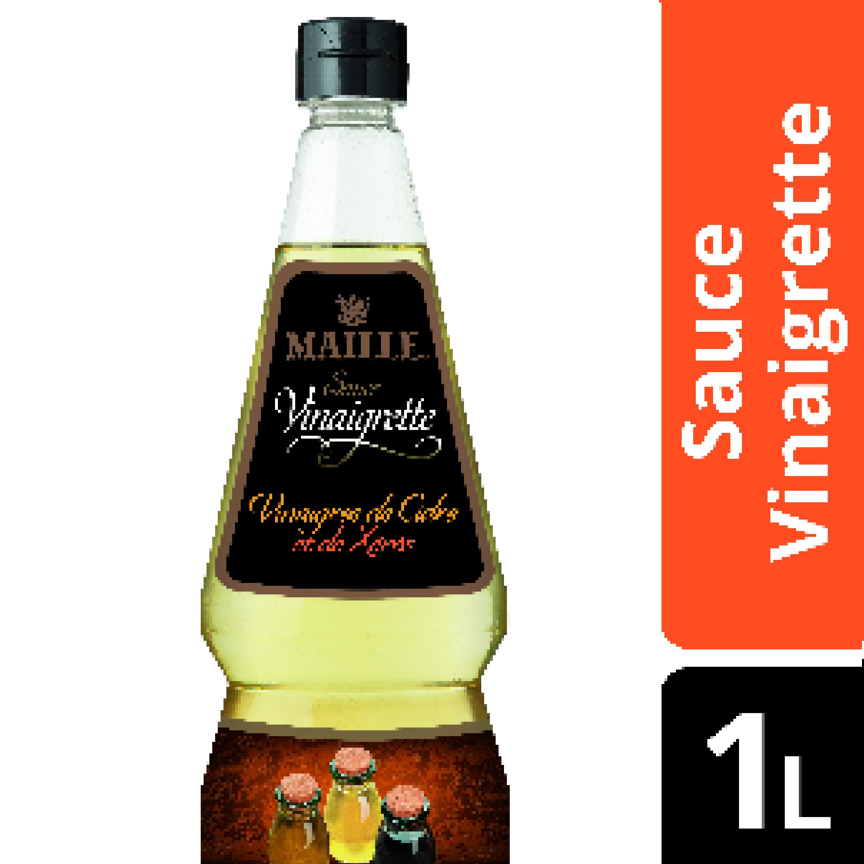 Maille Sauce Vinaigrette aux 3 vinaigres 1L - aux 3 vinaigres de Cidre, de Xérès et de Vin Pedro Ximénez