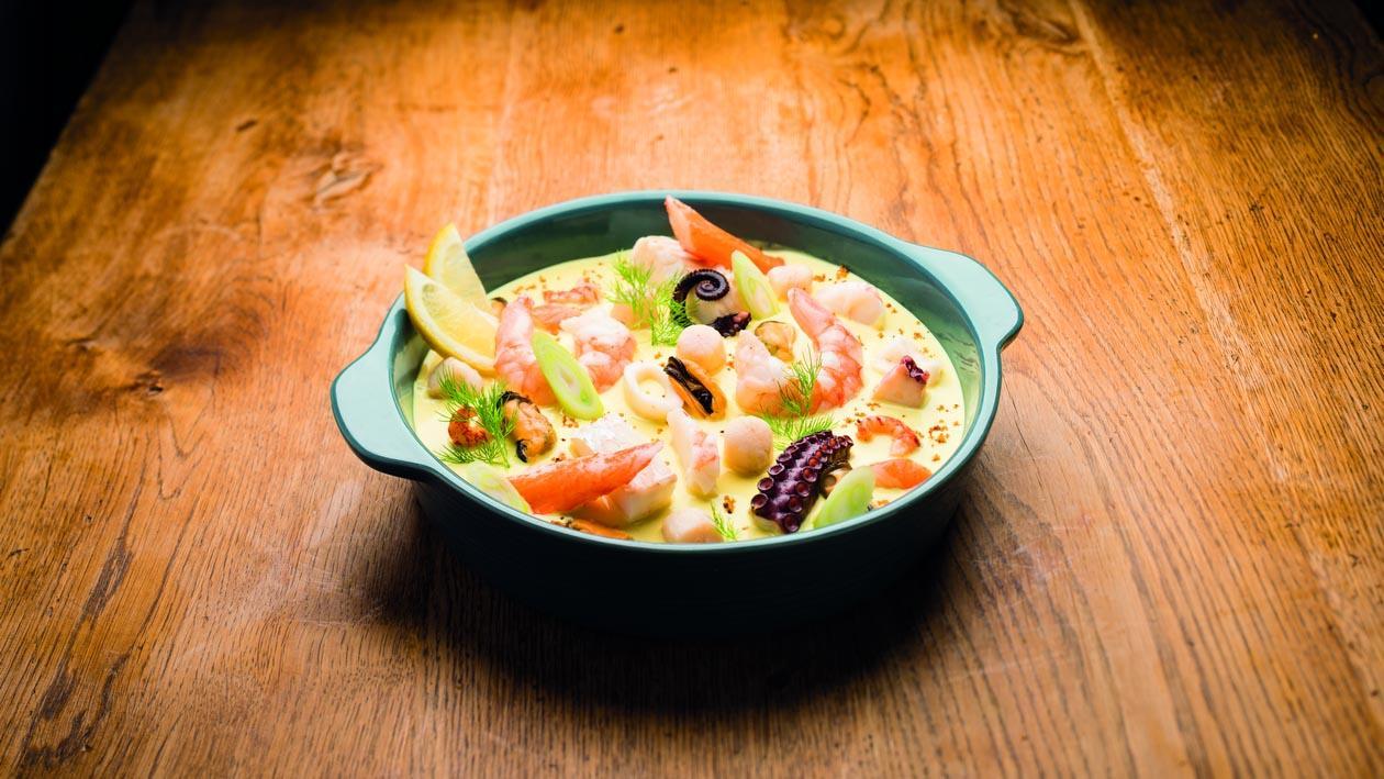 Cassolette de fruits de mer au curry ( Unikit ) Recette Unilever Food Solutions