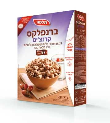 ברנפלקס קרנצ'ים דגנים מחיטה ושיבולת שועל מלאות תלמה 375 גרם -