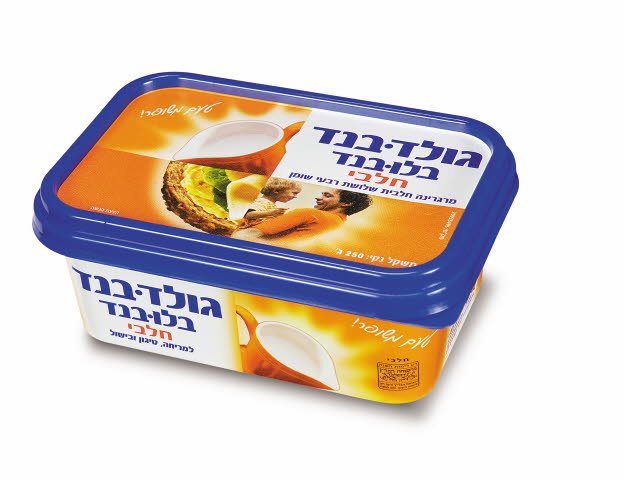 גולד-בנד מרגרינה חלבית שלושת רבעי שומן בלו-בנד גביע 250 גרם -