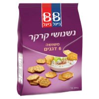 נשנושי קרקר משושה 6 דגנים בייגל בייגל 325 גרם -