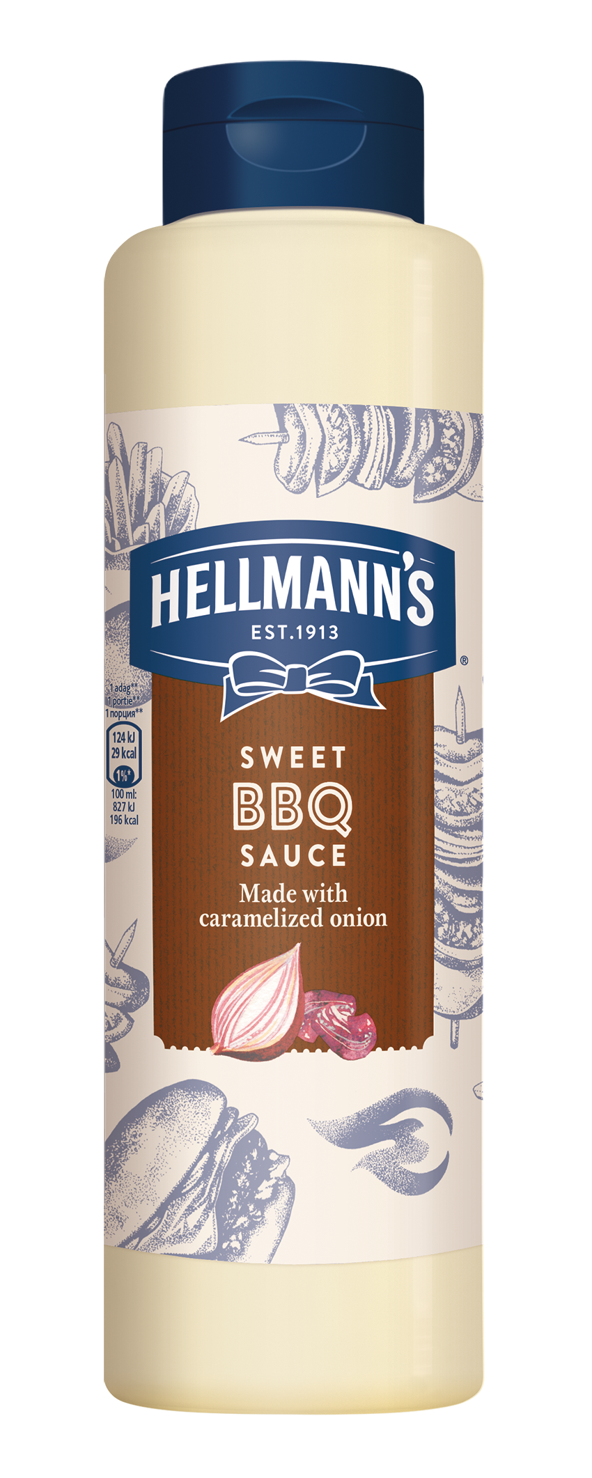 HELLMANN'S Barbecue szósz 792ml - Minőségi márkájú termék felszolgálása pozitív benyomást kelt a vendégekben.
