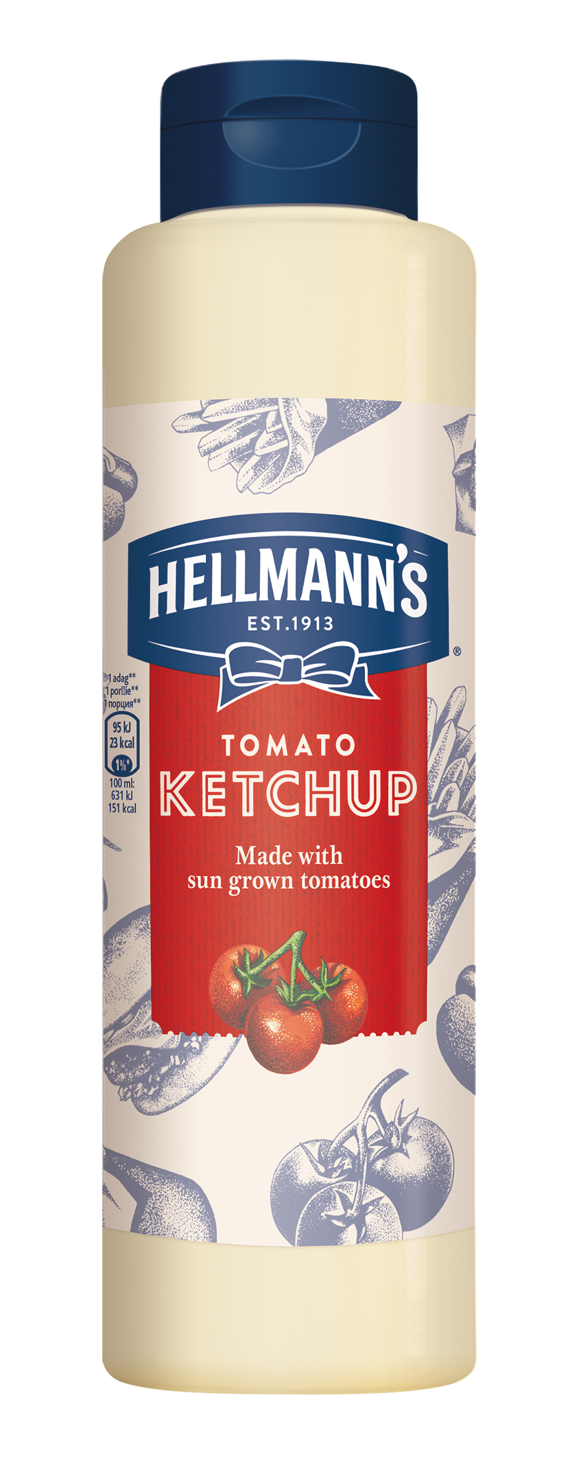 HELLMANN'S Ketchup 819ml - Minőségi márkájú termék felszolgálása pozitív benyomást kelt a vendégekben.