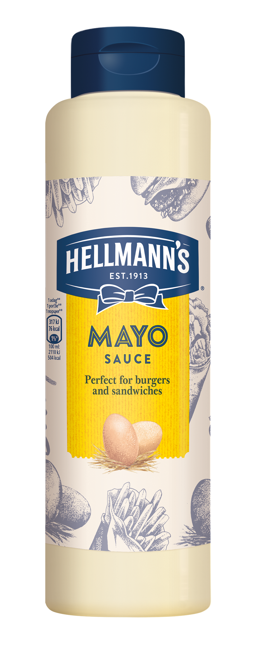 HELLMANN'S Majonézszósz 850ml - Minőségi márkájú termék felszolgálása pozitív benyomást kelt a vendégekben.