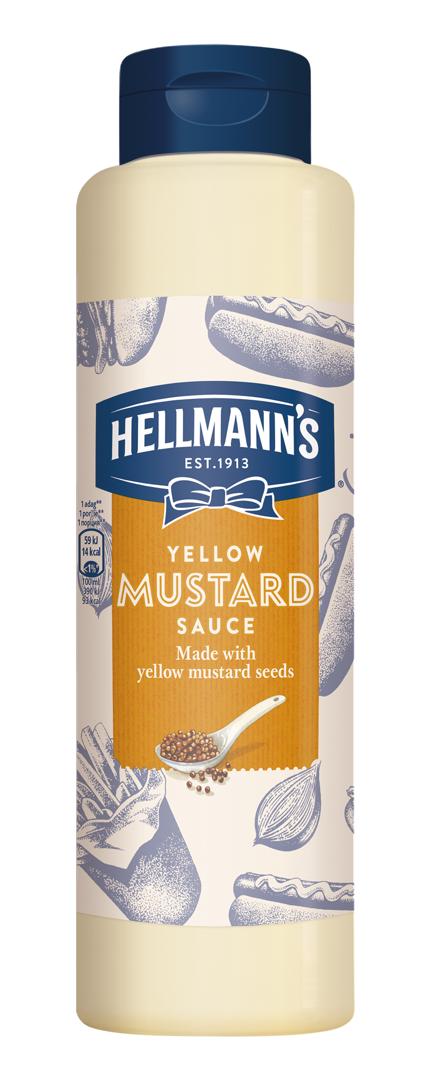 HELLMANN'S Mustár szósz 850ml - Minőségi márkájú termék felszolgálása pozitív benyomást kelt a vendégekben.